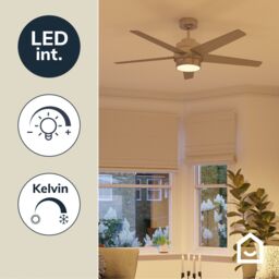 GoodHome Chomsky Modern Brushed Chrome Effect Led Ceiling Fan Light - thumbnail 8
