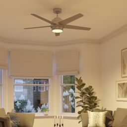 GoodHome Chomsky Modern Brushed Chrome Effect Led Ceiling Fan Light - thumbnail 2
