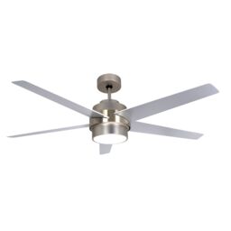 GoodHome Chomsky Modern Brushed Chrome Effect Led Ceiling Fan Light - thumbnail 4