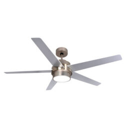 GoodHome Chomsky Modern Brushed Chrome Effect Led Ceiling Fan Light - thumbnail 1