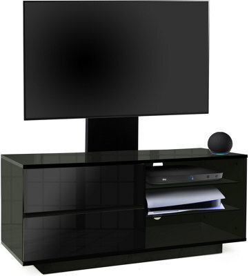 "Centurion Supports Gallus Gloss Black With 2-Black Drawers And 2-Shelves 32""-55"" Led/lcd/plasma Cabinet Tv Stand With Mounting Arm" - image 1