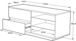 "Centurion Supports Gallus Gloss Black With 2-Black Drawers And 2-Shelves 32""-55"" Led/lcd/plasma Cabinet Tv Stand With Mounting Arm" - thumbnail 4