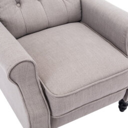 More4Homes Althorpe Pushback Wingback Fireside Recliner Armchair (Grey Linen) - thumbnail 6