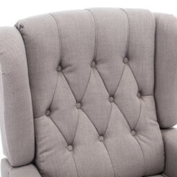 More4Homes Althorpe Pushback Wingback Fireside Recliner Armchair (Grey Linen) - thumbnail 7