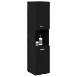 Walplus Bathroom Cabinet Black Oak 30 X 30 X 130 Cm Engineered Wood - thumbnail 3