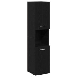 Walplus Bathroom Cabinet Black Oak 30 X 30 X 130 Cm Engineered Wood - thumbnail 2