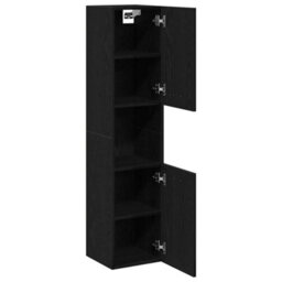 Walplus Bathroom Cabinet Black Oak 30 X 30 X 130 Cm Engineered Wood - thumbnail 5