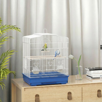 Pawhut 59Cm Large Bird Cage With Perches, Food Bowls, Swing, Blue - image 1