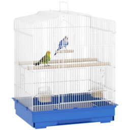 Pawhut 59Cm Large Bird Cage With Perches, Food Bowls, Swing, Blue - thumbnail 2