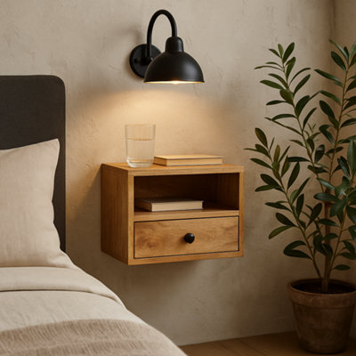 Wyld Haus Trieste Solis 1-Drawer Mango Wood Wall-Mounted Nightstand - image 1