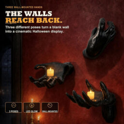 Sepikey 3 Pack Life-Sized Creepy Reaching Hands,wall Mounted Scary Halloween Decorations Indoor, Mysterious Gothic Dark Academia Hands - thumbnail 6