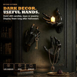Sepikey 3 Pack Life-Sized Creepy Reaching Hands,wall Mounted Scary Halloween Decorations Indoor, Mysterious Gothic Dark Academia Hands - thumbnail 7