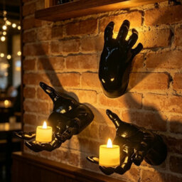 Sepikey 3 Pack Life-Sized Creepy Reaching Hands,wall Mounted Scary Halloween Decorations Indoor, Mysterious Gothic Dark Academia Hands - thumbnail 3