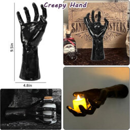 Sepikey 3 Pack Life-Sized Creepy Reaching Hands,wall Mounted Scary Halloween Decorations Indoor, Mysterious Gothic Dark Academia Hands - thumbnail 8