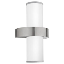 Stylish Ip44 Outdoor Wall Light In Stainless Steel And Silver For E27 Bulbs