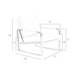 Angel Cerda Elegant Mink Leatherette Armchair With Chrome Legs - thumbnail 7