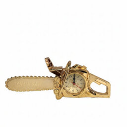 Alarm Clock French Gold Chainsaw Table Clock Novelty Desk Clock For Men, Battery Powered Clock For Bedroom, Office & Workshop