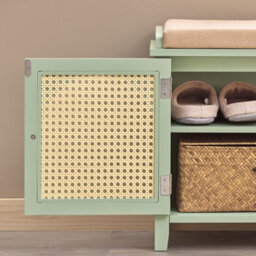 Sobuy Fsr129-Gr, Shoe Storage Bench With Adjustable Shelf Shoe Rack With Cushion And 3 Drawers, Easy Assembly, Green - thumbnail 4