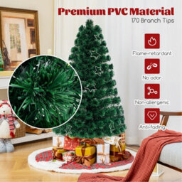 Costway 5 Ft Fiber Opticchristmas Tree Pre-Lit Artificial Xmas Tree W/ Warm-White Lights - thumbnail 7