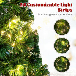 Costway 5 Ft Fiber Opticchristmas Tree Pre-Lit Artificial Xmas Tree W/ Warm-White Lights - thumbnail 5