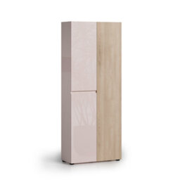 FurniComp LTD Furnicomp Vida 3 Door 80Cm Cashmere & Oak Tall Shoe Cabinet/storage Cupboard - thumbnail 5