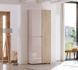 FurniComp LTD Furnicomp Vida 3 Door 80Cm Cashmere & Oak Tall Shoe Cabinet/storage Cupboard - thumbnail 3