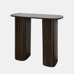 Ohs Madison Console Table Ribbed Engineered Wood Entryway Display Desk - Dark Brown - thumbnail 5