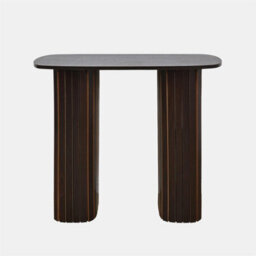 Ohs Madison Console Table Ribbed Engineered Wood Entryway Display Desk - Dark Brown - thumbnail 4