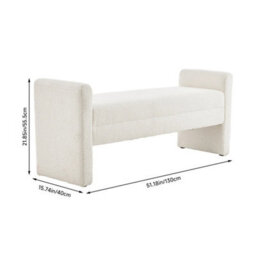 Teddy Upholstered Bench Soft Faux Fur Bedroom Hallway Seat Home Accent Furniture - thumbnail 2