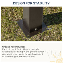 Outsunny 3.6X3(M) Hardtop Gazebo Garden Pavilion W/ Polycarbonate Roof, Brown - thumbnail 7