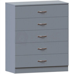 5 Drawer Bedroom Furniture Bedside Storage Cabinet Grey - thumbnail 1