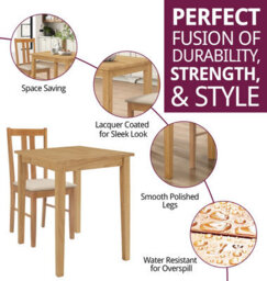 Hallowood Furniture Ledbury Light Oak Small Dining Table With 2 Aston Chairs - thumbnail 2