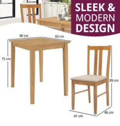 Hallowood Furniture Ledbury Light Oak Small Dining Table With 2 Aston Chairs - thumbnail 3
