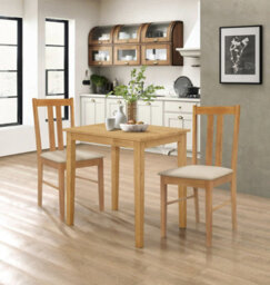 Hallowood Furniture Ledbury Light Oak Small Dining Table With 2 Aston Chairs - thumbnail 1