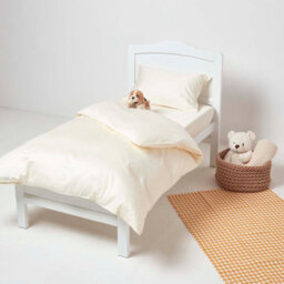 Homescapes Cream Organic Cotton Cot Bed Fitted Sheets 400 Thread Count, 2 Pack - thumbnail 2