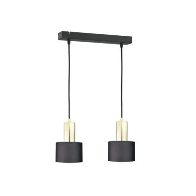 Luminosa Lighting Luminosa Luce Bar Pendant Ceiling Light Black, Gold, 50Cm, 2X E27