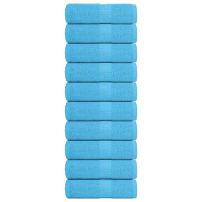 Berkfield Wash Towels 10 Pcs Frogn Turquoise 30X30 Cm 100% Cotton - image 1
