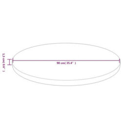 Berkfield Round Table Top Light Brown Radius 90X1.5 Cm Treated Solid Wood Oak - thumbnail 4