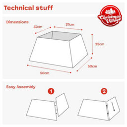 Christmas Village Natural Wicker Christmas Tree Skirt 50X50Cm Rustic Rattan Base W/ Durable Iron Frame Fits Tree Stands Up To 48Cm - thumbnail 8