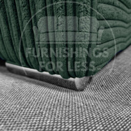 Furnishings For Less UK Delta Large Long Narrow Green 5 Seater Corner Sofa Left Hand Facing Jumbo Cord L Shape - thumbnail 2