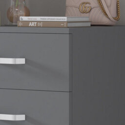Fwstyle Tunis Grey 5 Drawer Chest Of Drawers Modern Bedroom Furniture (H) 90 (W) 40 (D) 40Cm - thumbnail 3