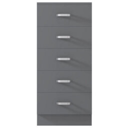Fwstyle Tunis Grey 5 Drawer Chest Of Drawers Modern Bedroom Furniture (H) 90 (W) 40 (D) 40Cm - thumbnail 7