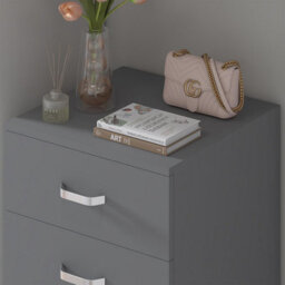 Fwstyle Tunis Grey 5 Drawer Chest Of Drawers Modern Bedroom Furniture (H) 90 (W) 40 (D) 40Cm - thumbnail 2