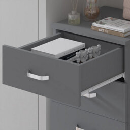 Fwstyle Tunis Grey 5 Drawer Chest Of Drawers Modern Bedroom Furniture (H) 90 (W) 40 (D) 40Cm - thumbnail 5