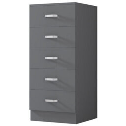 Fwstyle Tunis Grey 5 Drawer Chest Of Drawers Modern Bedroom Furniture (H) 90 (W) 40 (D) 40Cm - thumbnail 6