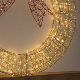 Samuel Alexander 90Cm Light Up Gold Twist Christmas Wreath With Red Bow And 1440 Warm White Leds - thumbnail 7