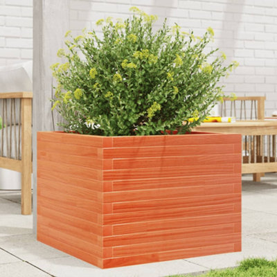 Berkfield Garden Planter Wax Brown 60X60X45.5 Cm Solid Wood Pine - image 1