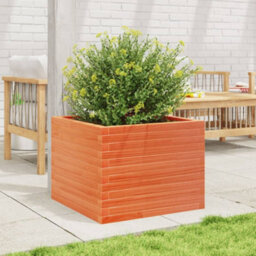 Berkfield Garden Planter Wax Brown 60X60X45.5 Cm Solid Wood Pine - thumbnail 3