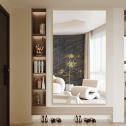 Cassilando Full Length Mirror/standing Wall Mirror Gold 198X96Cm Aluminum Frame Leaning Or Hanging Full For Bedroom Living Room - thumbnail 5