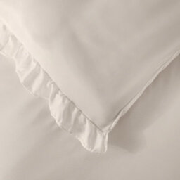 Ohs Frill Edge Duvet Cover Set Microfibre Quilt Decor Bedding, Natural - thumbnail 6